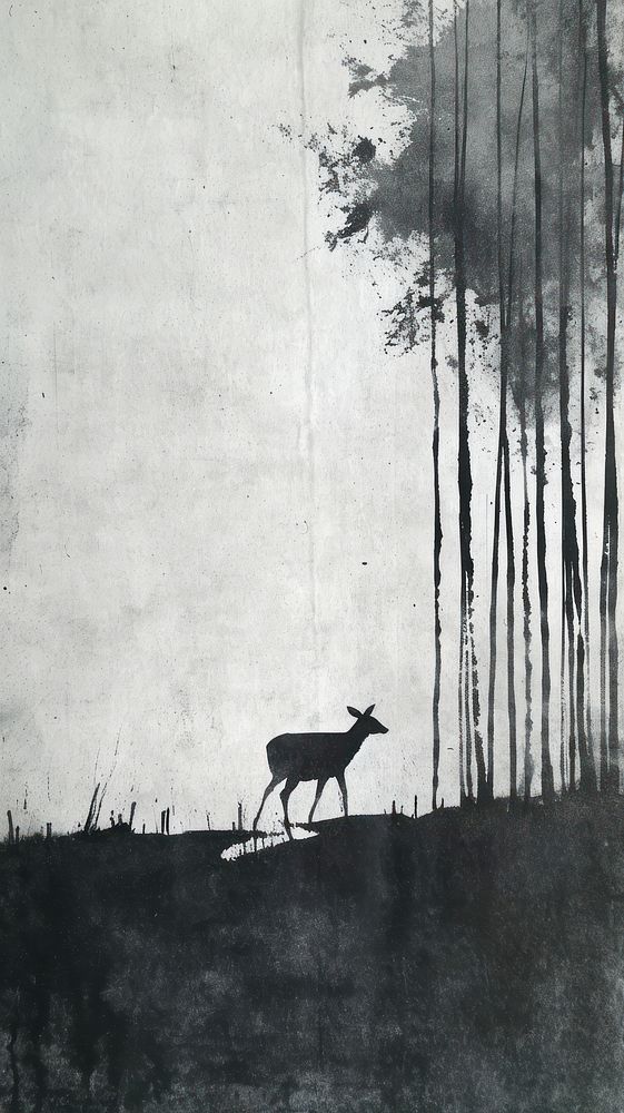 Deer walking in forest wildlife animal mammal.