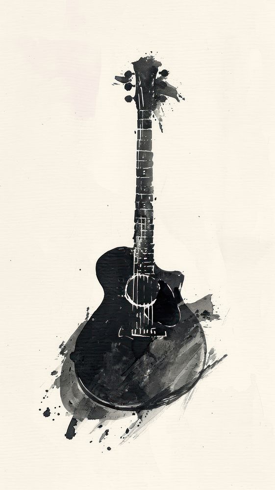 Guitar guitar paper ink.