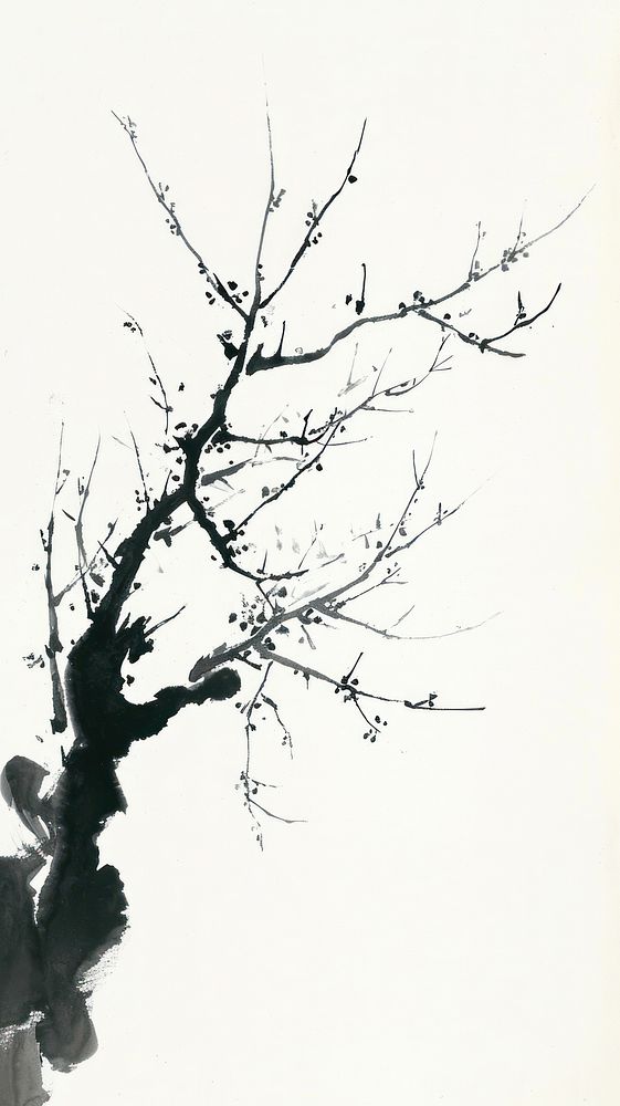 Garden silhouette painting drawing.