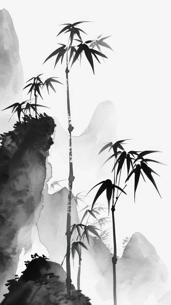 Jungle silhouette plant tree.