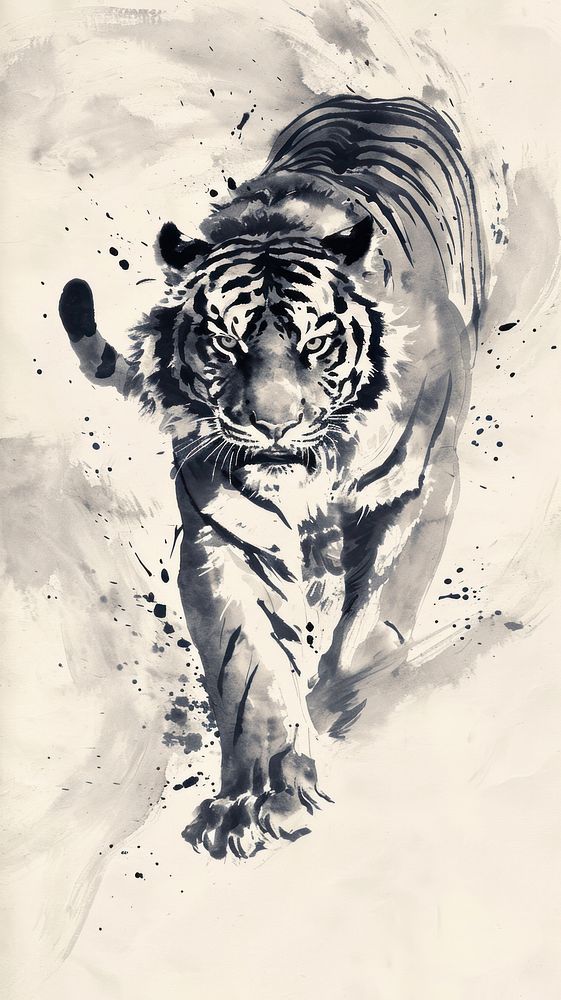 Tiger tiger wildlife drawing.