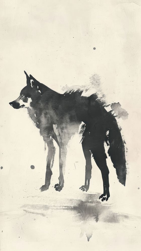 Wolf wolf painting animal.