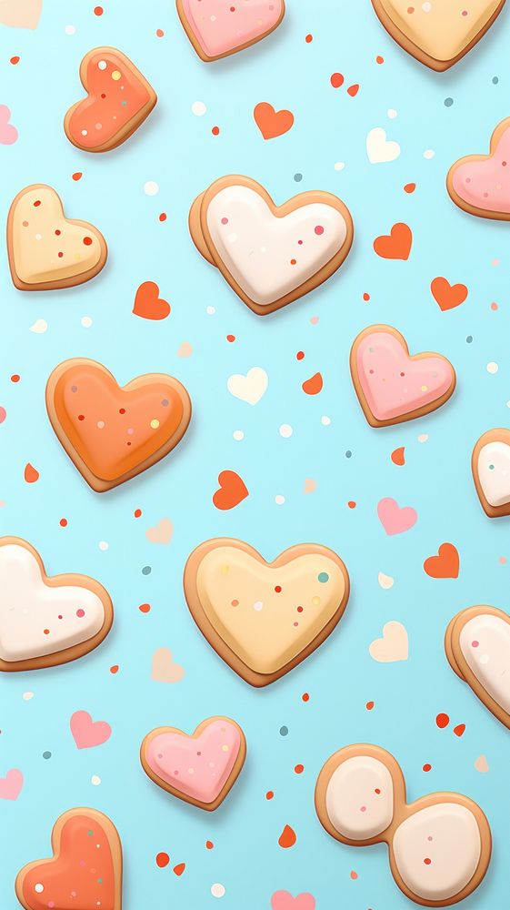  Pattern cookie heart food. AI generated Image by rawpixel.