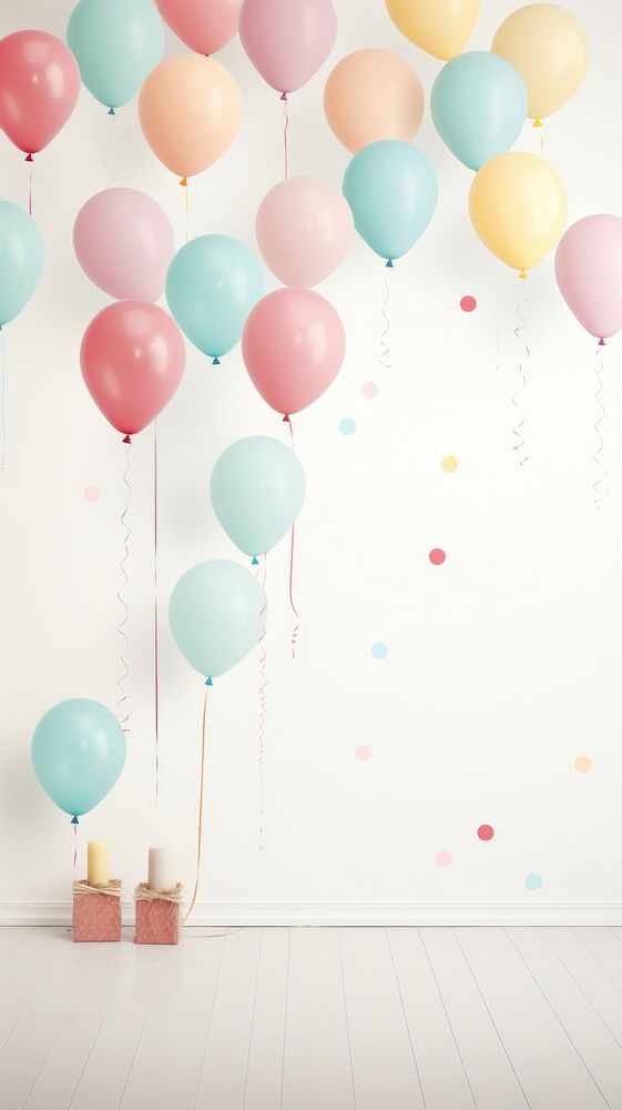  Balloon party wall anniversary. AI generated Image by rawpixel.