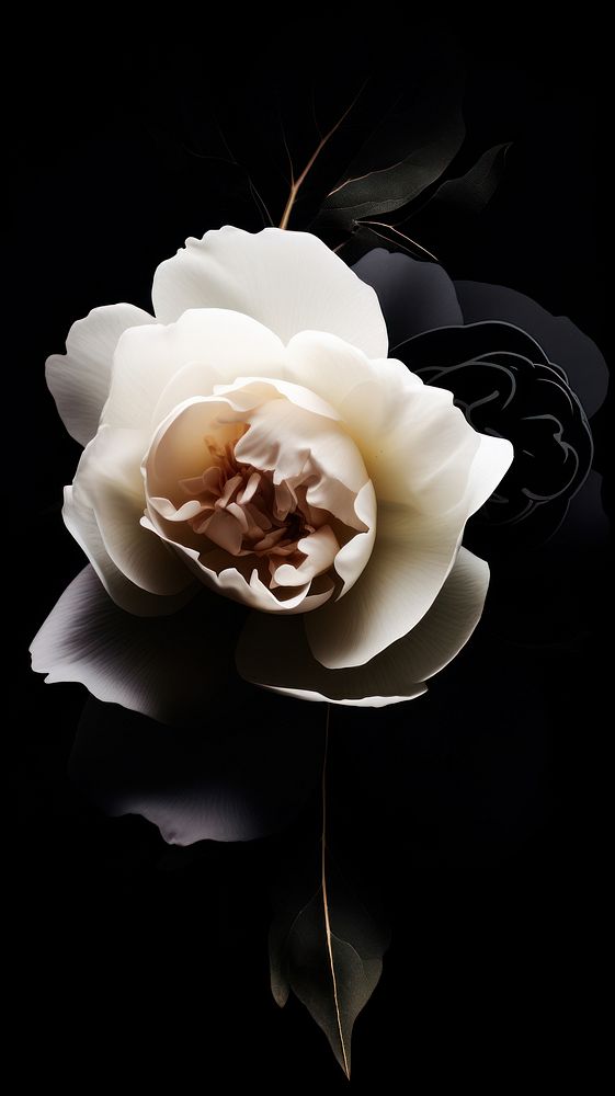  Flower petal plant black. AI generated Image by rawpixel.