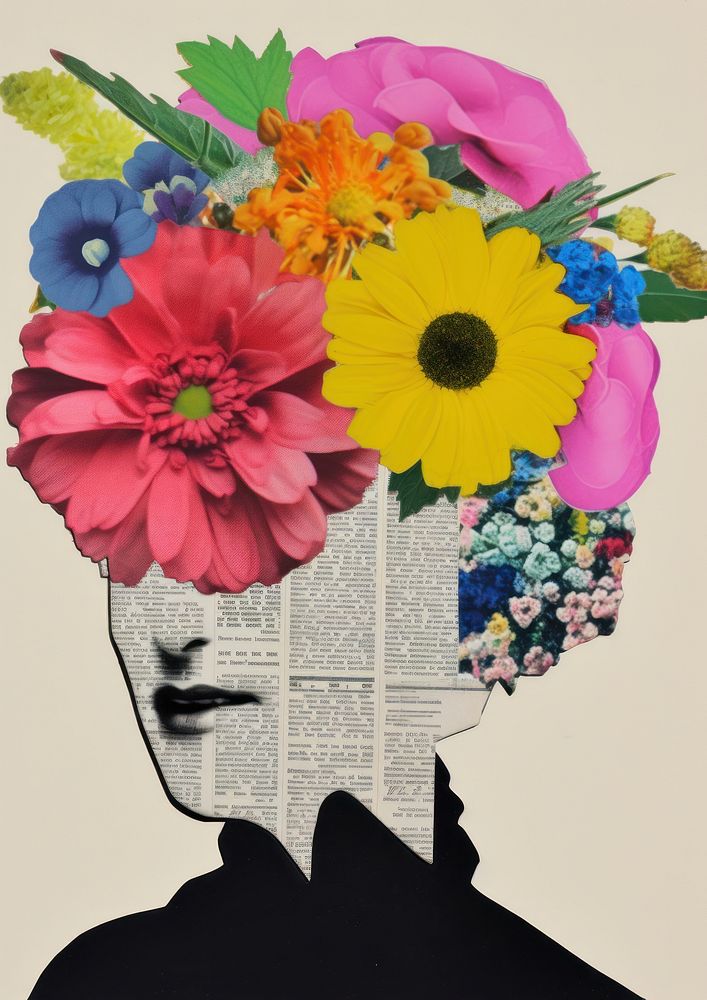 An head with flower art man asteraceae.