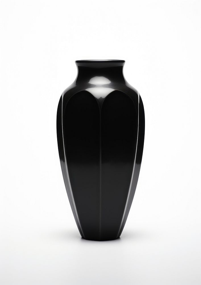 Budget black retro vase urn white background monochrome.