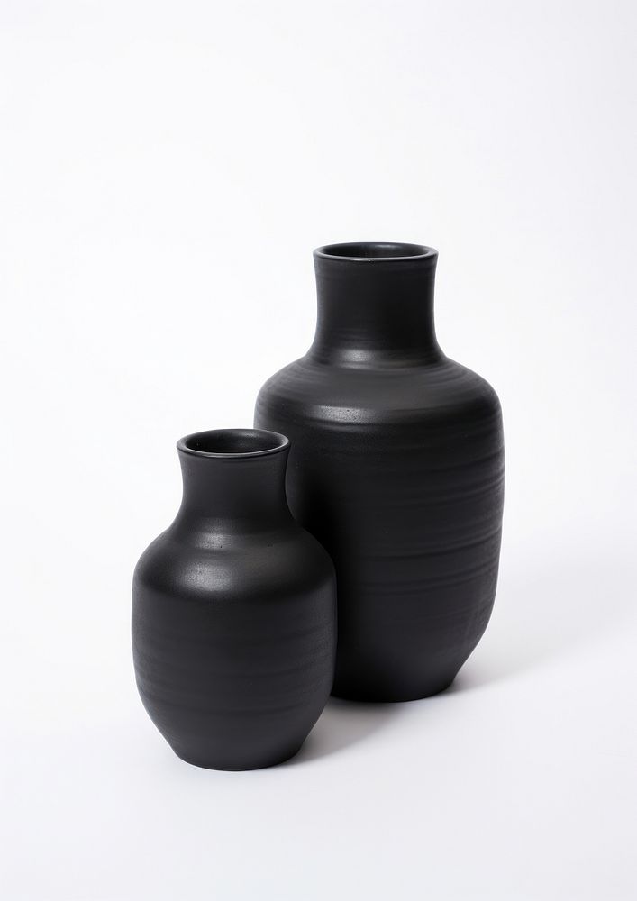 Budget black retro vase pottery white background earthenware.