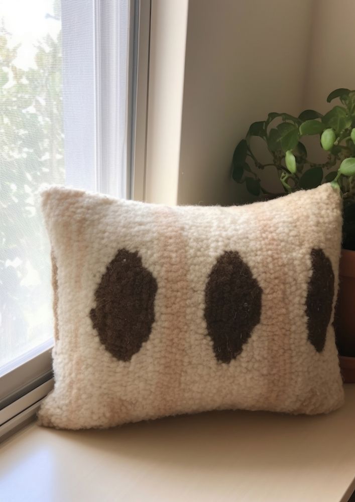 Hand tufted punch needle pillow cushion plant accessories.