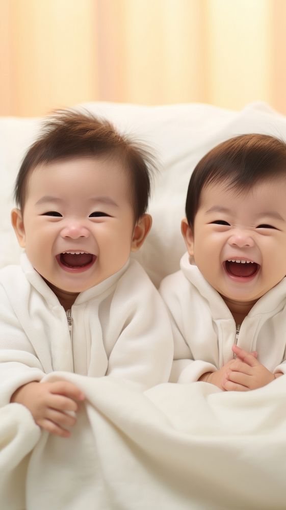  Laughing smiling blanket baby. AI generated Image by rawpixel.