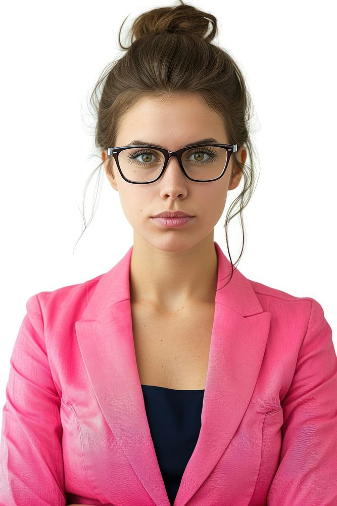 Young business woman portrait glasses adult.