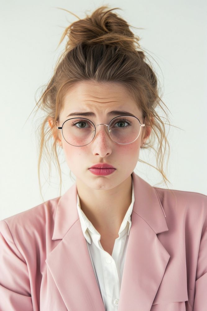 Young business woman portrait glasses adult.