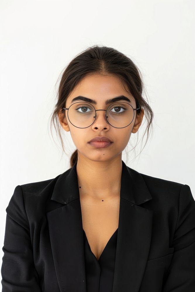Young Indian business woman portrait glasses adult.