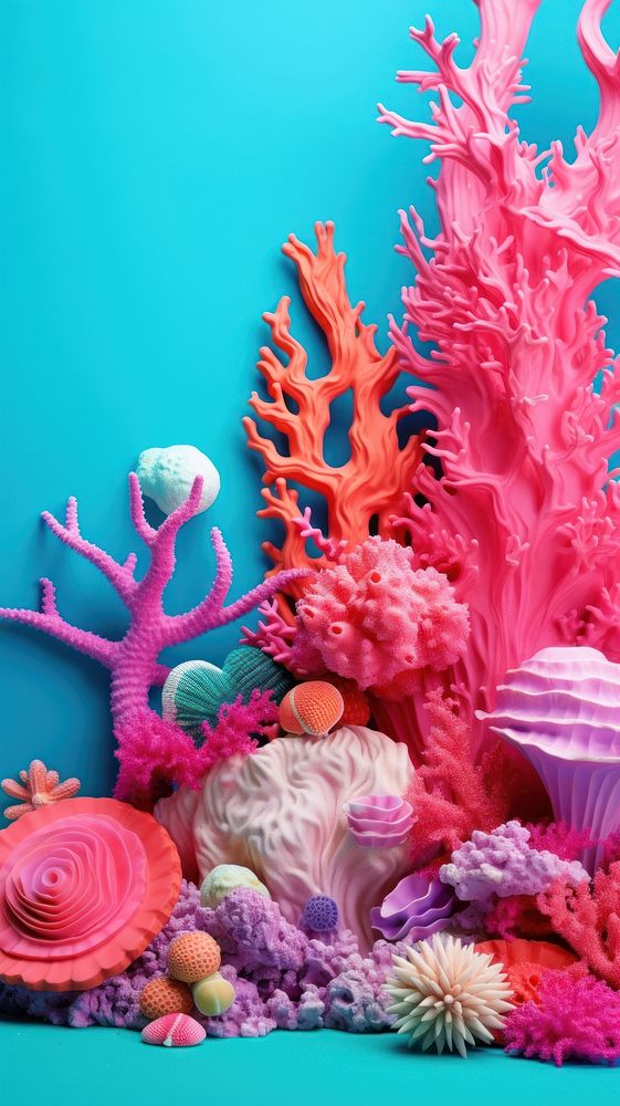  Coral reef underwater nature sea invertebrate. AI generated Image by rawpixel.