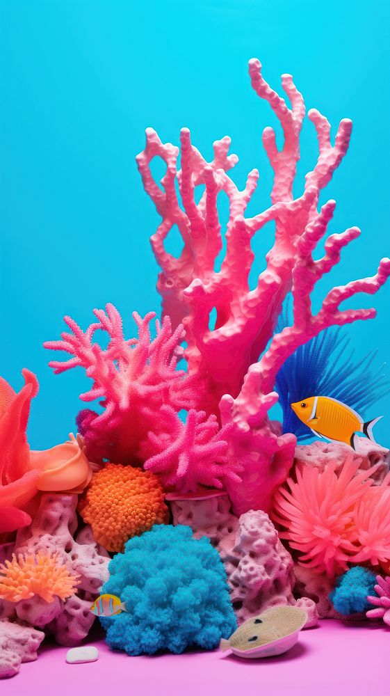  Coral reef underwater aquarium animal nature. AI generated Image by rawpixel.