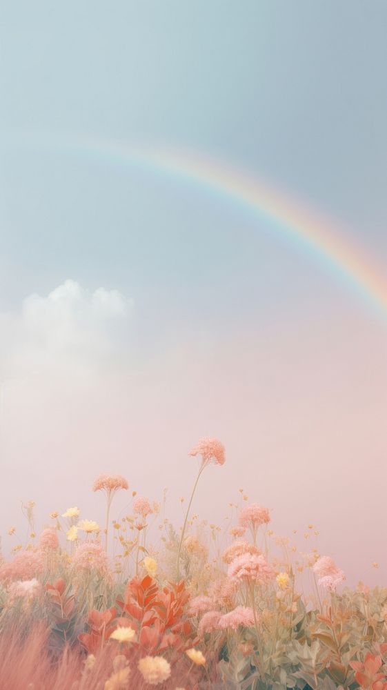  Rainbow Nature nature landscape outdoors. AI generated Image by rawpixel.