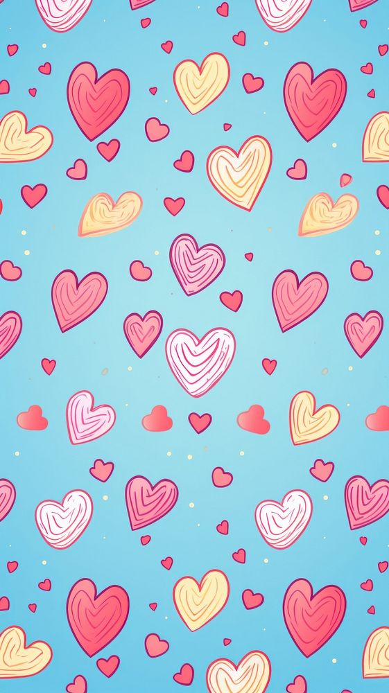  Pattern backgrounds cartoon heart. AI generated Image by rawpixel.