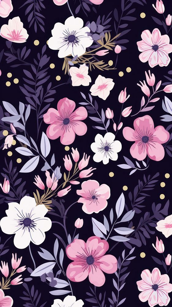  Pattern backgrounds textile flower. AI generated Image by rawpixel.