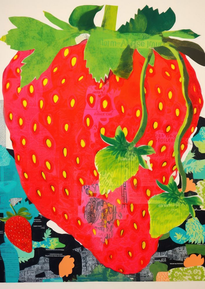 Strawberry art painting produce.