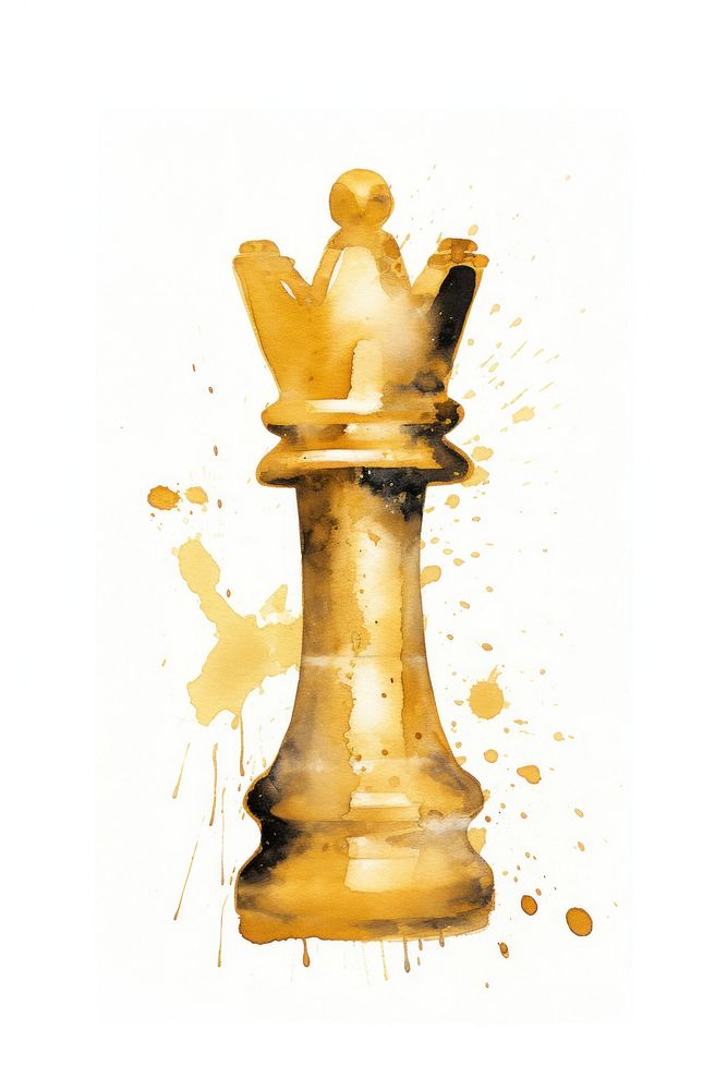 King chess piece gold game white background. AI generated Image by rawpixel.