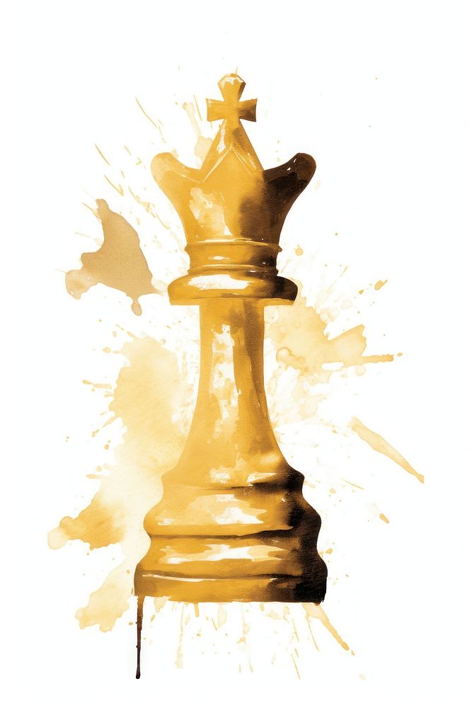 King chess piece game gold white background. AI generated Image by rawpixel.