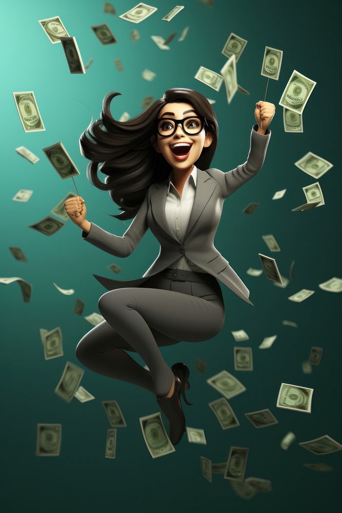 Bussiness girl money portrait adult. AI generated Image by rawpixel.