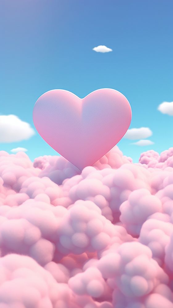 Heart-shaped clouds balloon sky backgrounds.