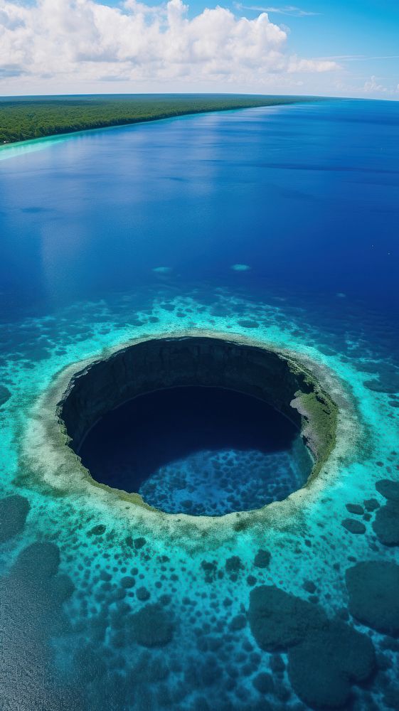  The Great Blue Hole outdoors nature ocean. AI generated Image by rawpixel.
