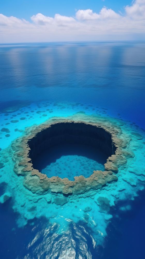  The Great Blue Hole outdoors nature island. AI generated Image by rawpixel.