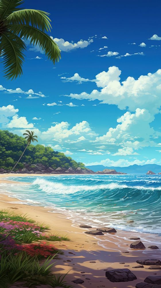  Tropical beach landscape outdoors scenery. 