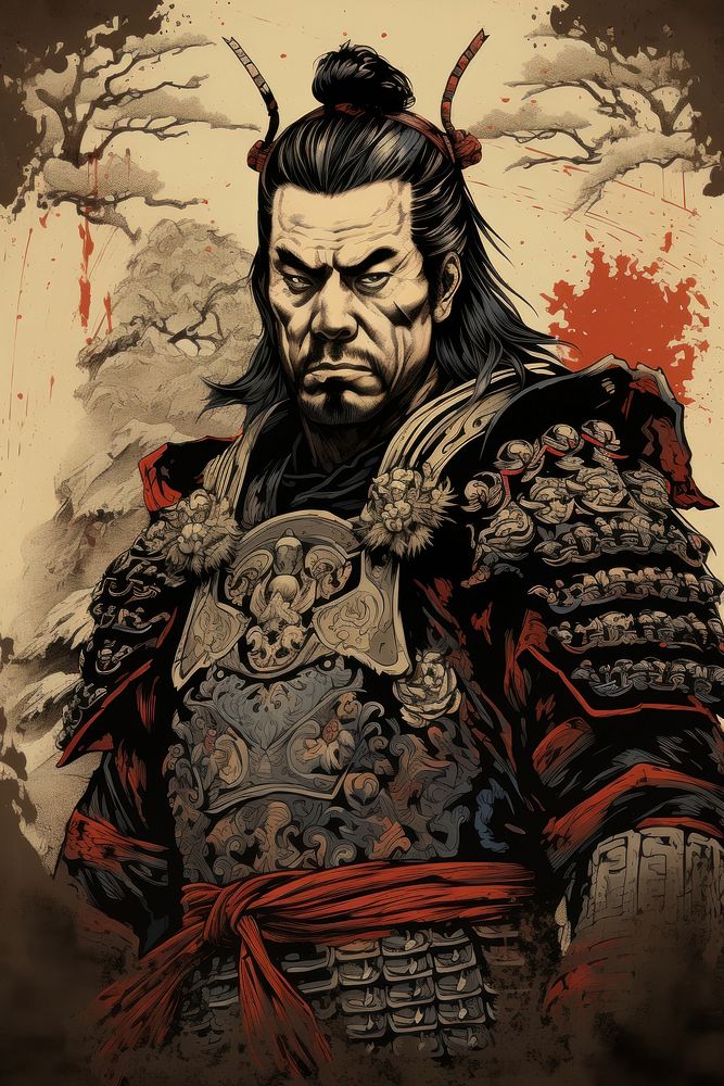 Senior samurai portrait art architecture. | Free Photo Illustration ...