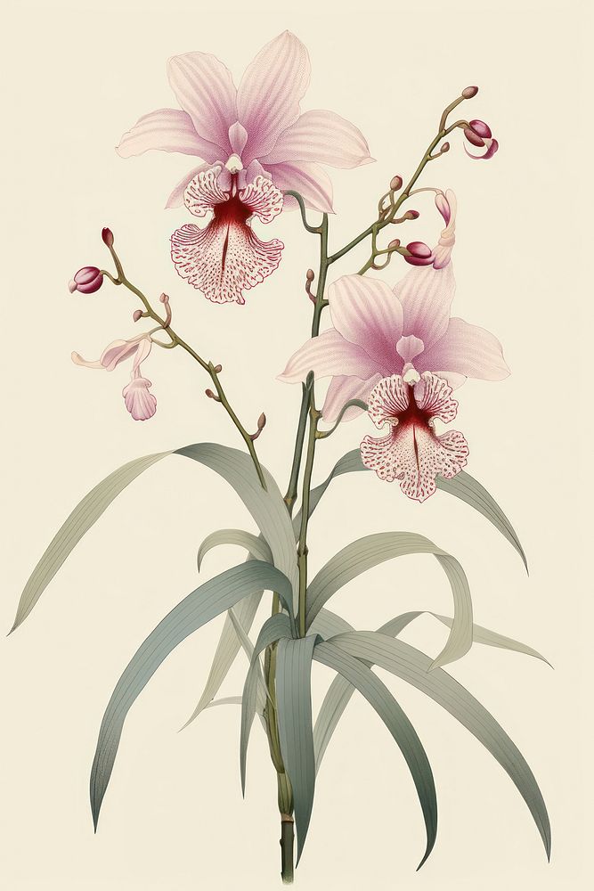 An isolated orchid flower blossom plant. AI generated Image by rawpixel.