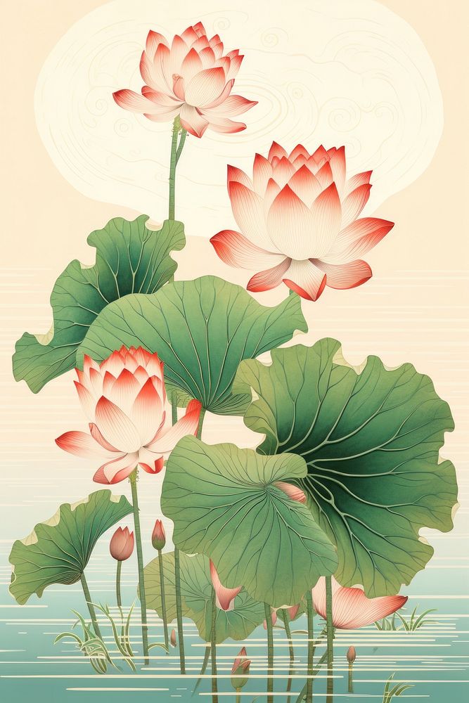 Isolated lotus flower plant lily. 