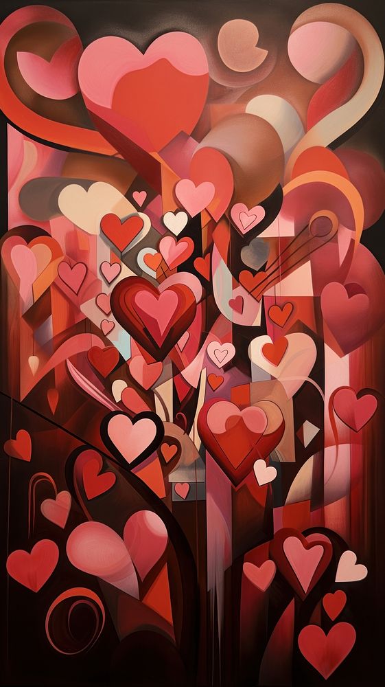 Valentines day heart painting red. AI generated Image by rawpixel.