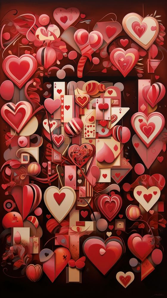 Valentines day art heart red. AI generated Image by rawpixel.