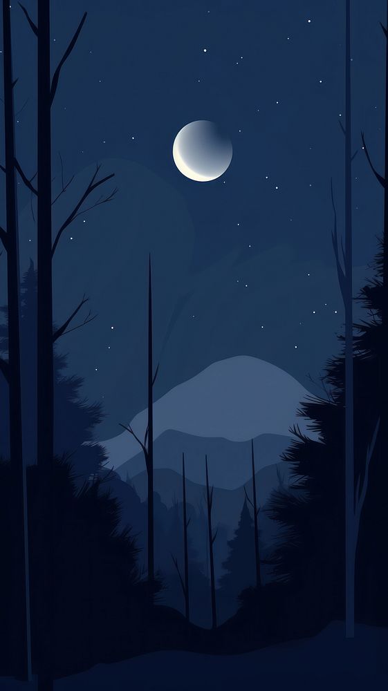  Dark blue nature astronomy outdoors night. AI generated Image by rawpixel.