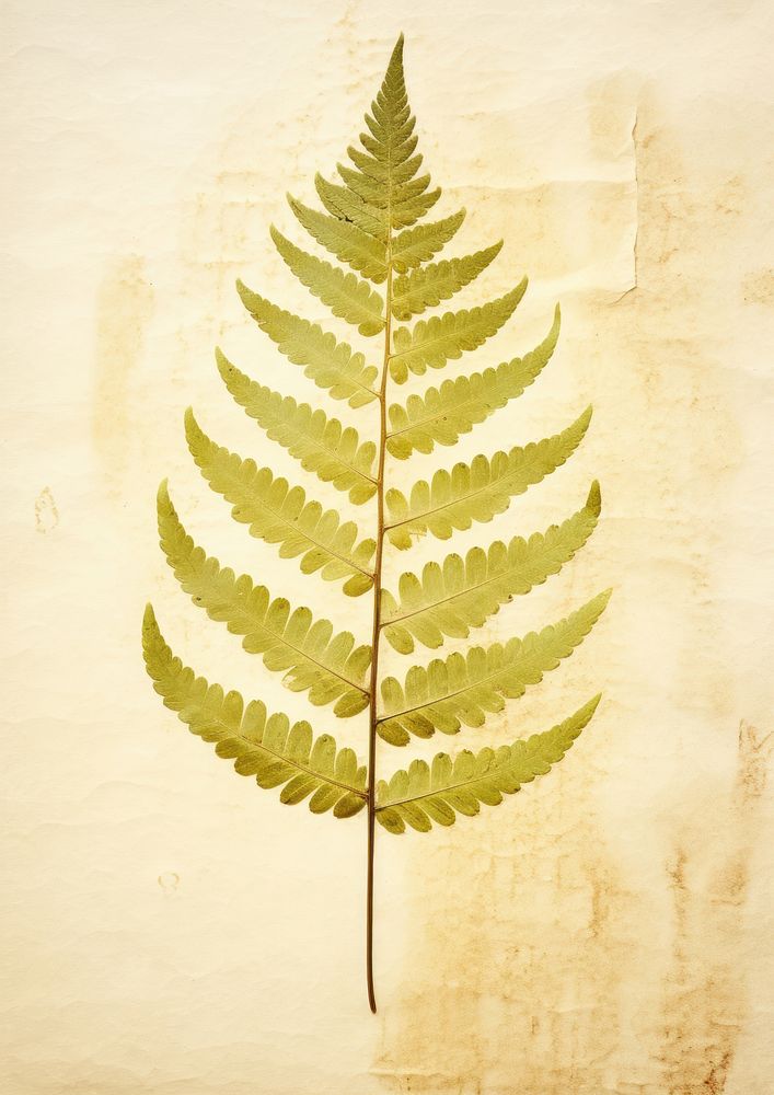Real Pressed a minimal vibrant fern leaf textured plant paper.