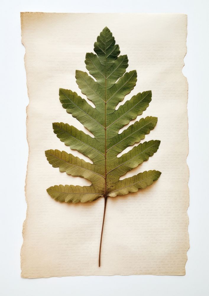 Real Pressed a minimal aesthetic green oak leaf plant paper tree.