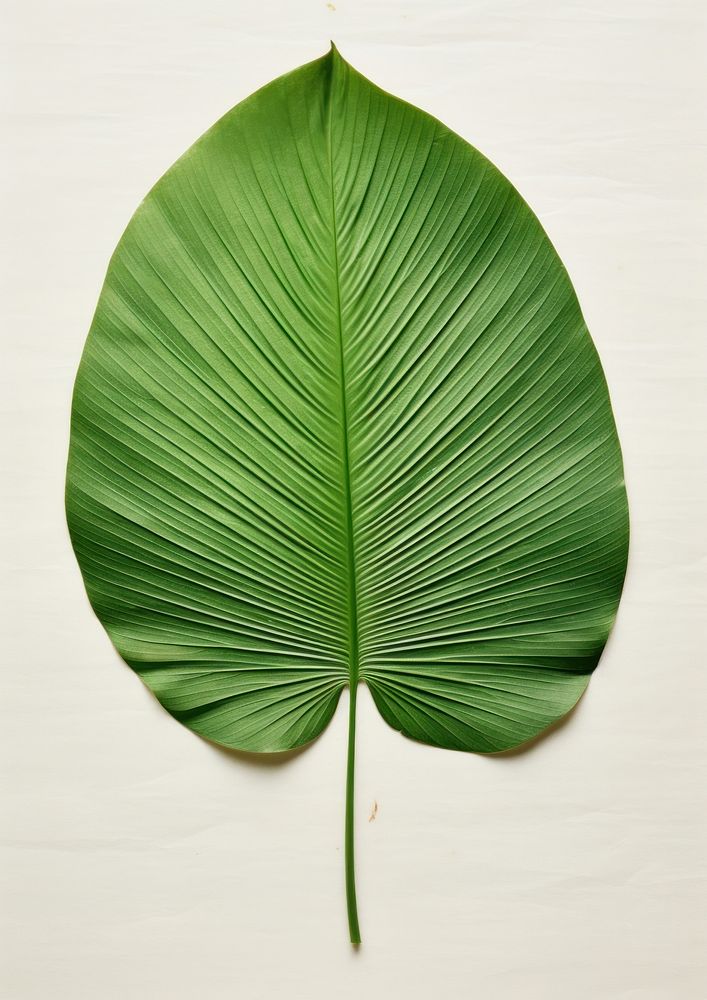 Real Pressed a minimal green palm leaf flower plant xanthosoma.