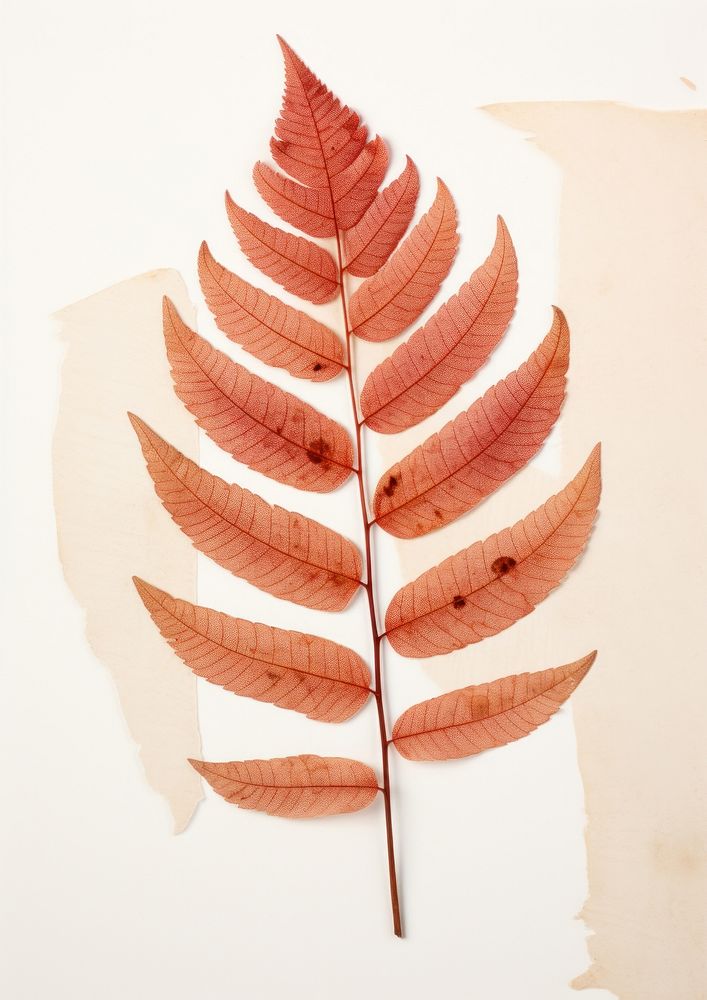 Real Pressed a serene rowan leaf plant red creativity.