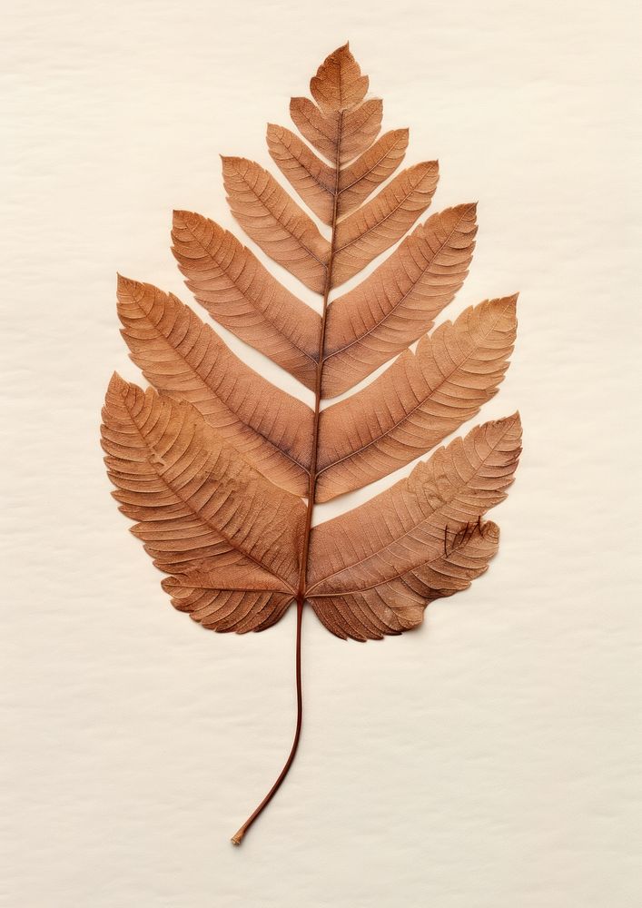 Real Pressed a serene rowan leaf textured plant tree.