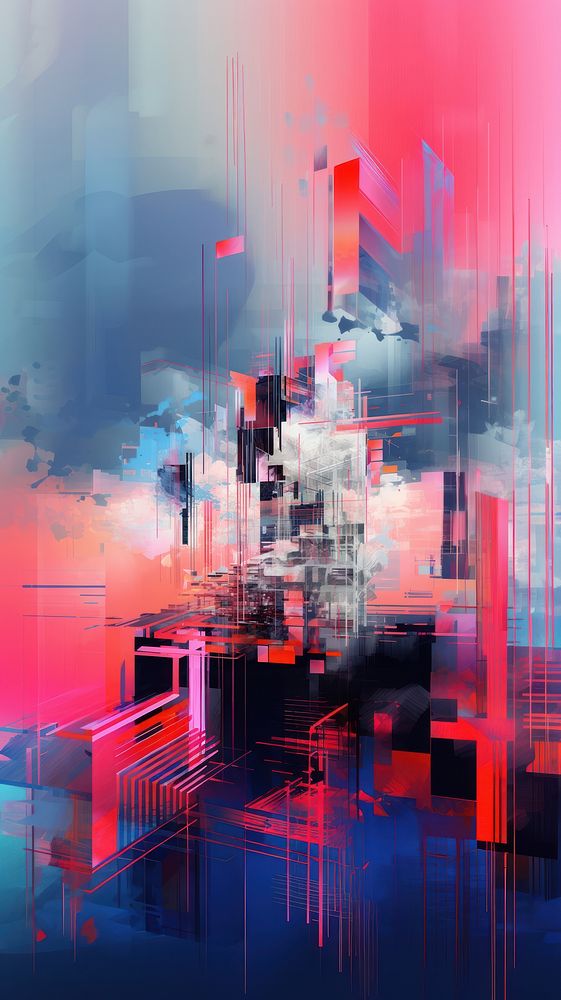 Color abstract painting art architecture. AI generated Image by rawpixel.