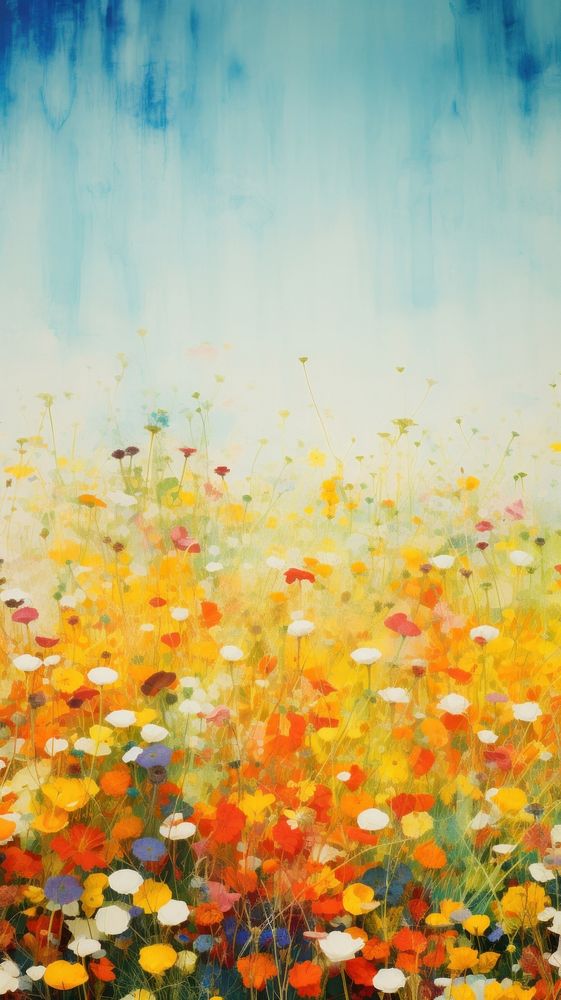 Photography of minimal flower field nature painting outdoors.