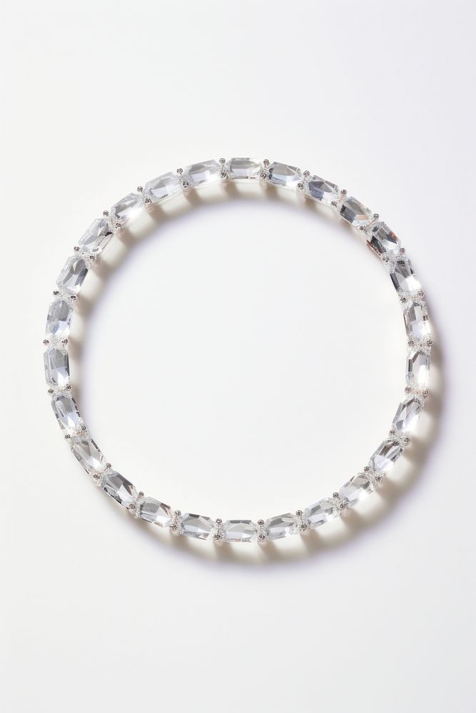 Minimal crystal circle necklace bracelet jewelry.