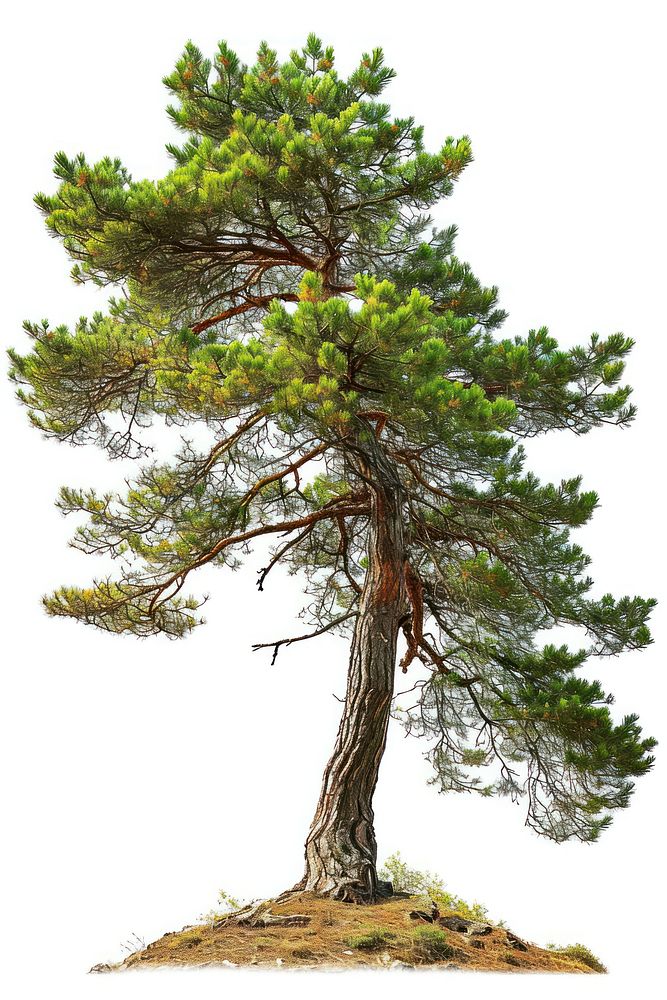 A pine plant tree white background. AI generated Image by rawpixel.
