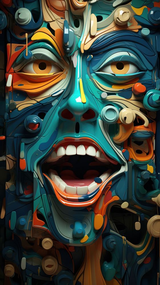  Messy human faces painting art creativity. AI generated Image by rawpixel.