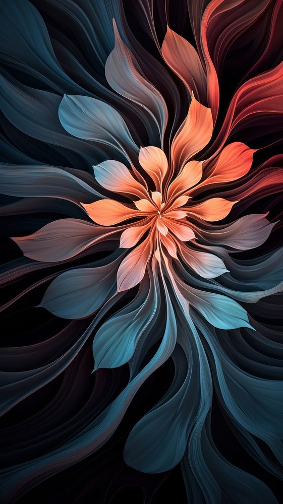  Abstract flower wallpaper pattern art backgrounds. AI generated Image by rawpixel.