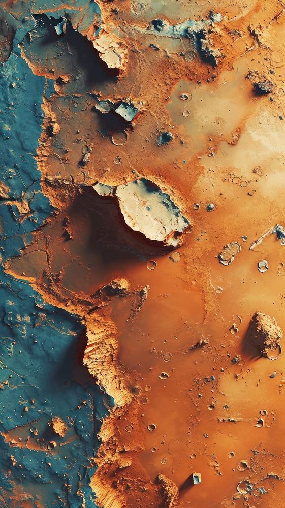 Aerial top down view of mars surface landscape tranquility backgrounds.