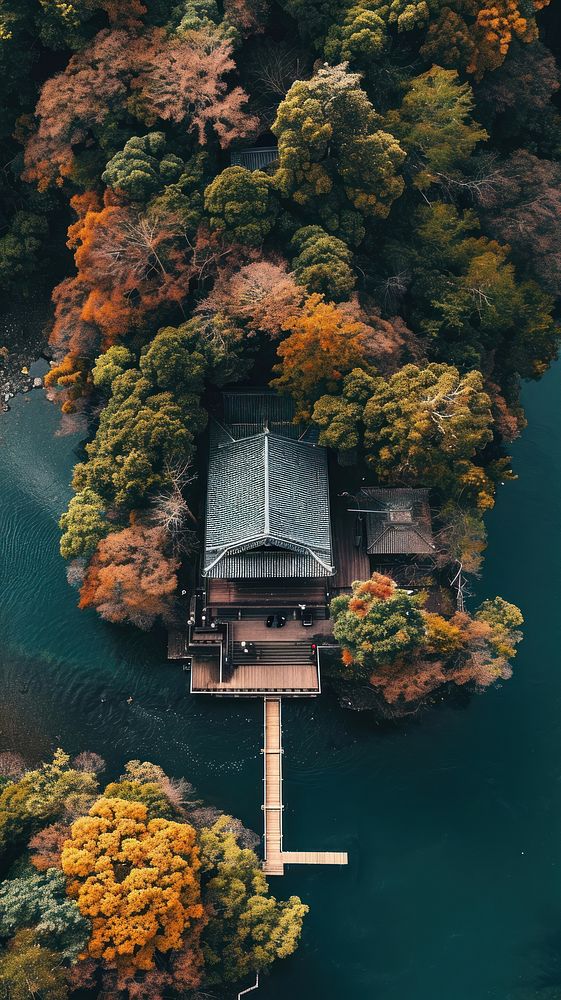 Aerial top down view of stunning Ogimachi landscape outdoors nature.