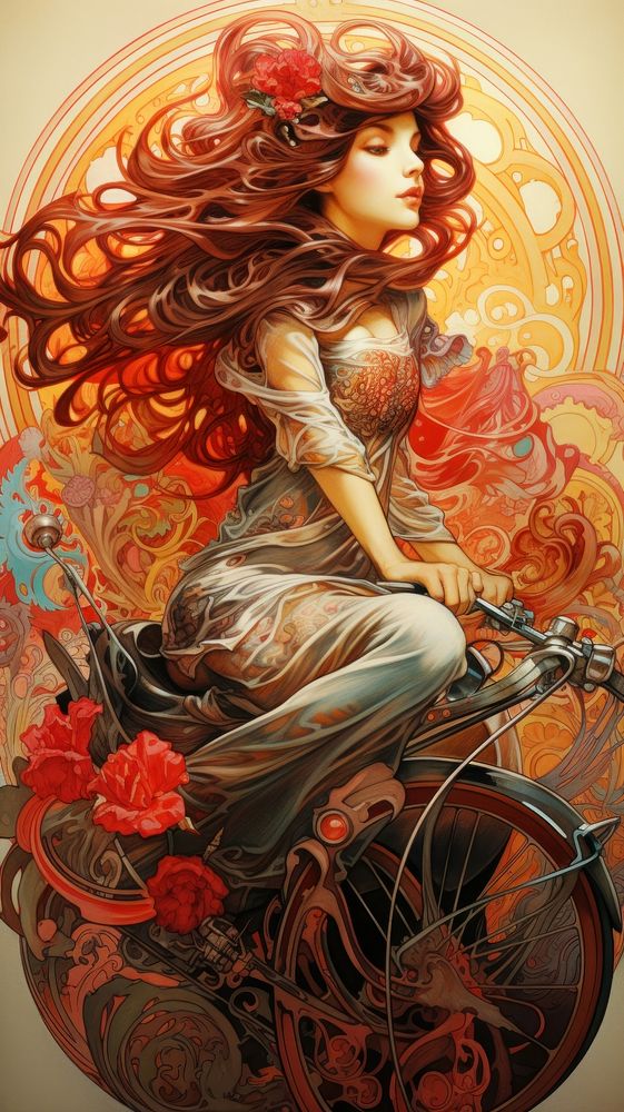 A bicycle art painting adult.